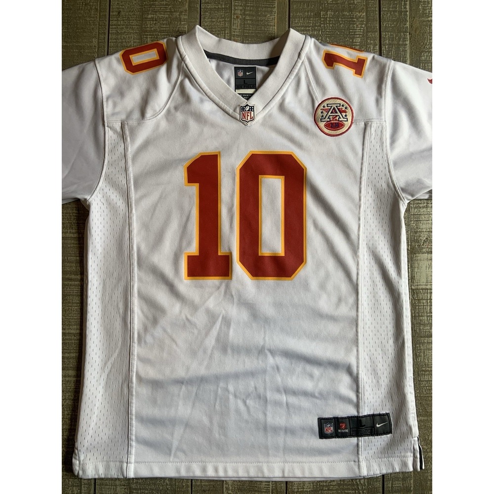 NFL Nike White KC Chiefs #10 Tyreek Hill Jersey‎ Youth Size Large AFC On Field